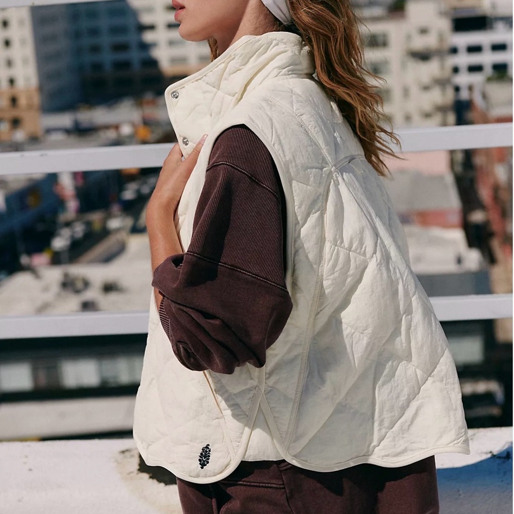 FP Movement by Free People Ivory Quilted Vest